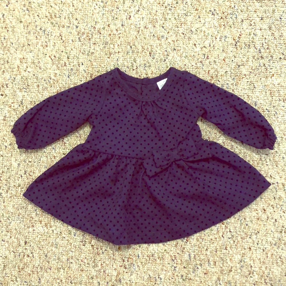 Navy with black dots newborn formal dress